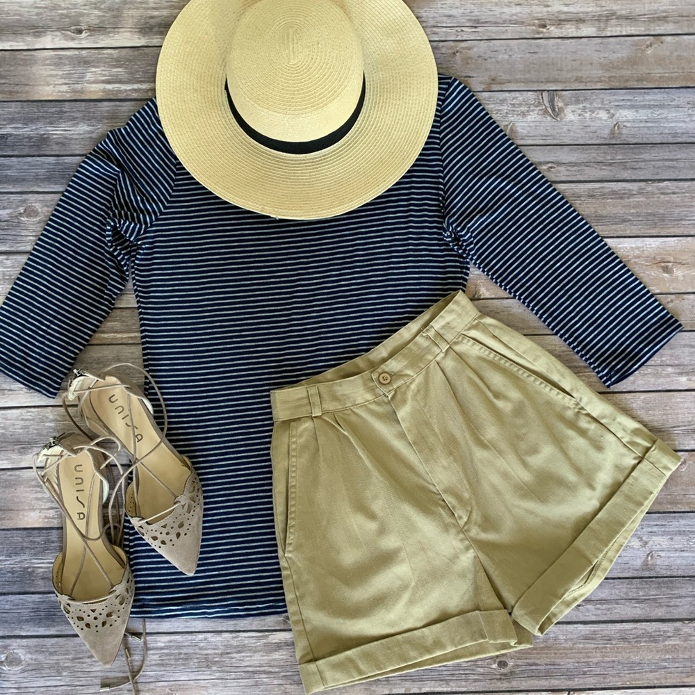 Vintage Tan Trouser Shorts
